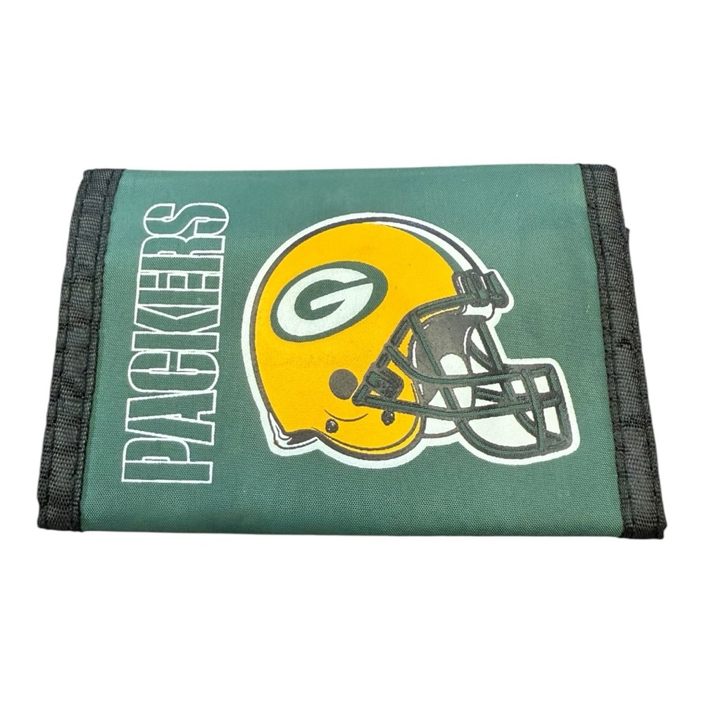 Green Bay Packers Velcro TriFold Nylon Wallet - Green NWOT